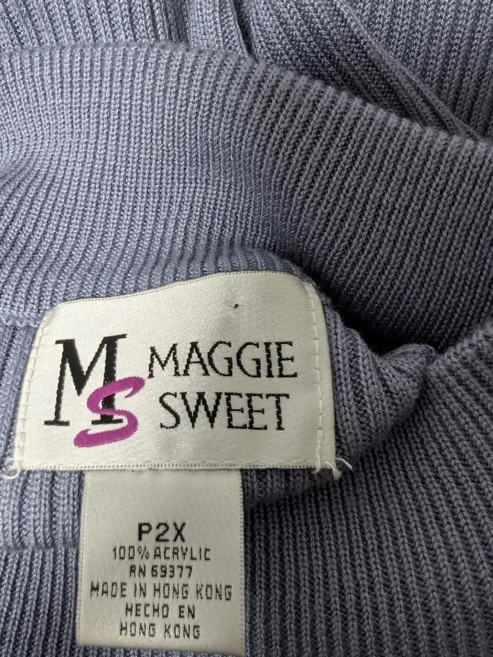 Ribbed Lavendar Mock Neck Top